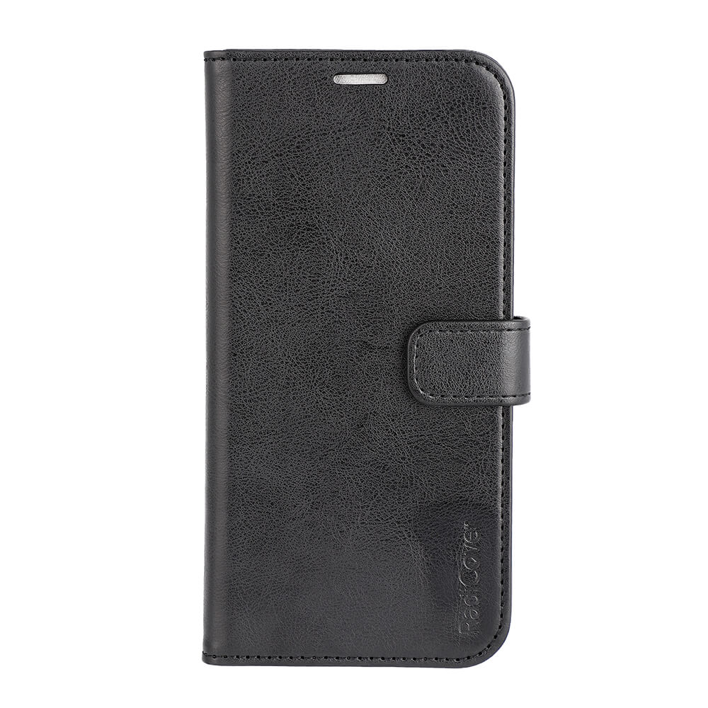 Radicover Fashion Wallet til Samsung Galaxy A15 5G/4G-sort vegansk læder med RFID-beskyttelse, magnetisk klap.