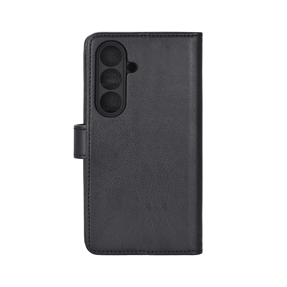 Radicover Fashion Wallet til Samsung Galaxy S26: sort vegansk læder, RFID-beskyttelse, kameraudskæringer, set bagfra.